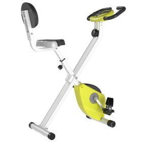 Foldable Magnetic Upright Exercise Bike Indoor Cycling with 8 Resistance Levels Yellow