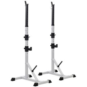 2-Piece Pair Steel Height Adjustable Barbell stand, Home Gym Squat Rack and Bench Press, Home weightlifting equipment