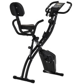 Exercise Bike Folding Upright Recumbent Stationary Cycling w/ Resistance Band