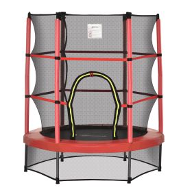 4.5FT Trampoline Jumping with Enclosure Net Springless Design and Safety Pad, Kids Trampoline for Ages 3 to 6