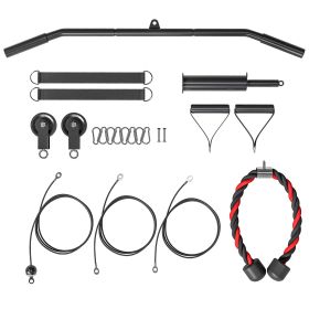 Weight Cable Pulley System for Home Gym with Universal Loading Pin for LAT Pull Down, Biceps Curl Workout, Red