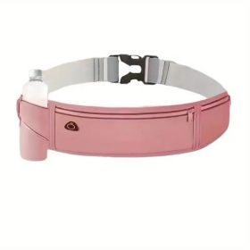 Breathable Invisible Running Waist Pack - Nylon With Lock Closure, Reflective Strips & Multiple Pockets For Hiking, Dog Walking, Gym - Unisex Des (Option: DustyRose)