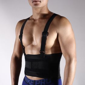 Adjustable Weightlifting Belt with Shoulder Strap Back Braces Support for Lower Back Pain Weight Lifting Support Movers Exercise Workout Fitness (size: XXL)